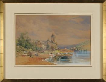 Emma S. Oliver · EMMA S. OLIVER, tillskriven, akvarell, signerad och daterad 1864.
