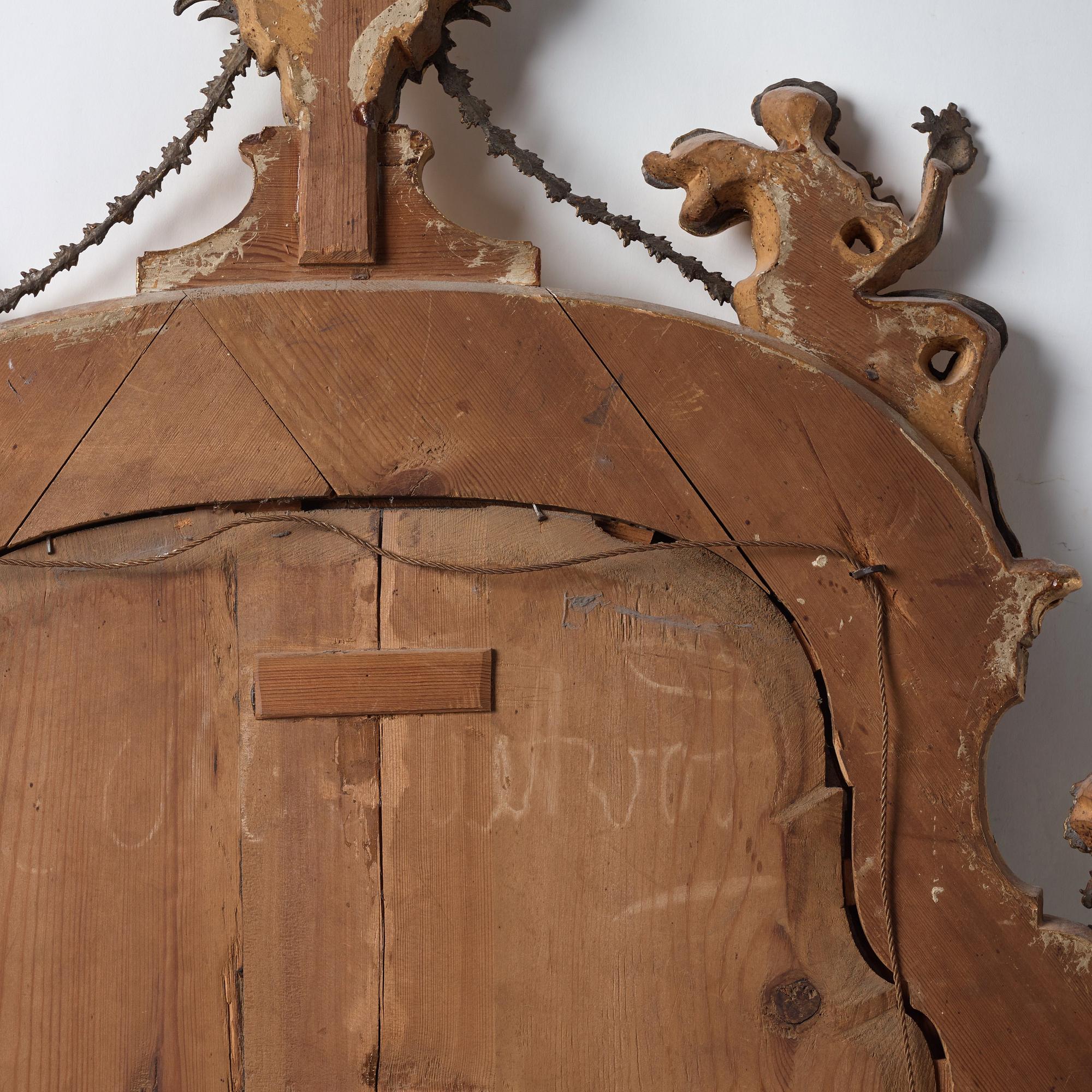 A Swedish Baroque mirror by Burchardt Precht (active in Stockholm 1674-1738).