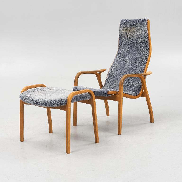 Yngve Ekström, a 'Lamino' armchair with ottoman, Swedese, Sweden.