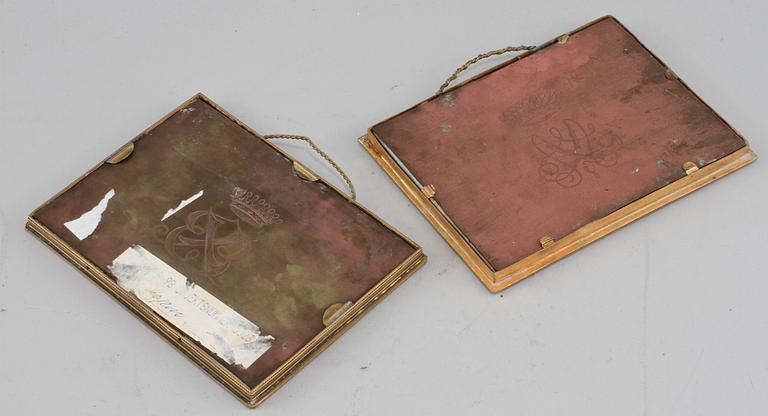 PLAKETTER, ett par, porslin, sent 1800-tal.