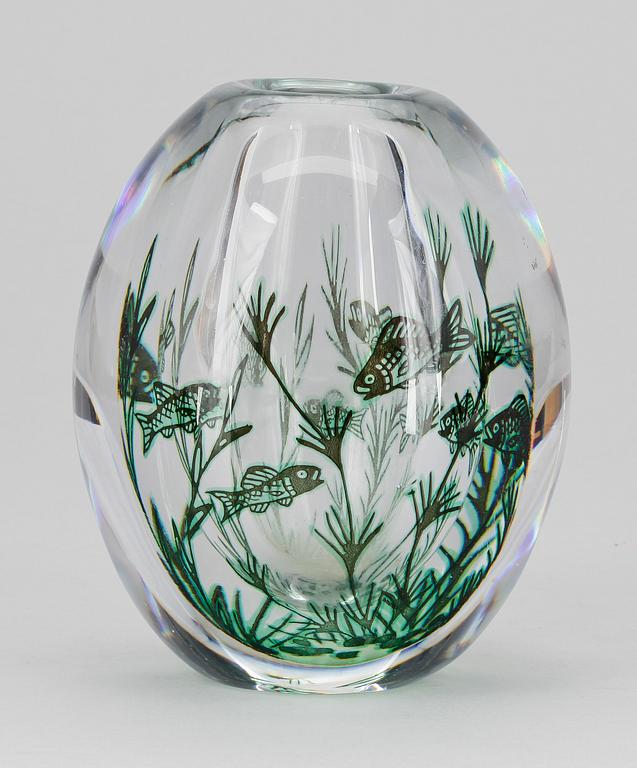 VAS, glas, graal, Edward Hald, Orrefors, sign o numr 1769 K. 1955.