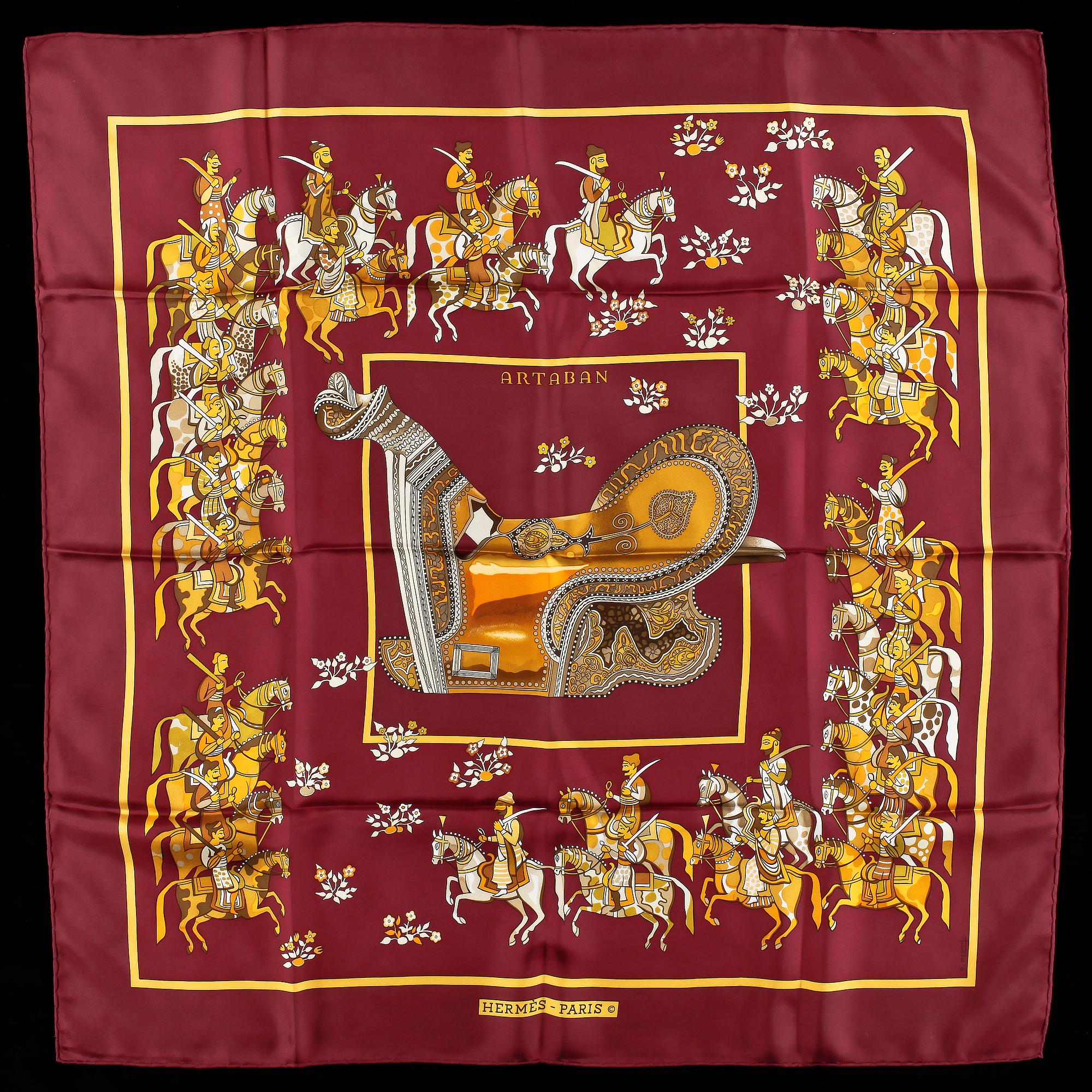 HERMÈS, scarves 2 st, "Armeria" och "Artaban".