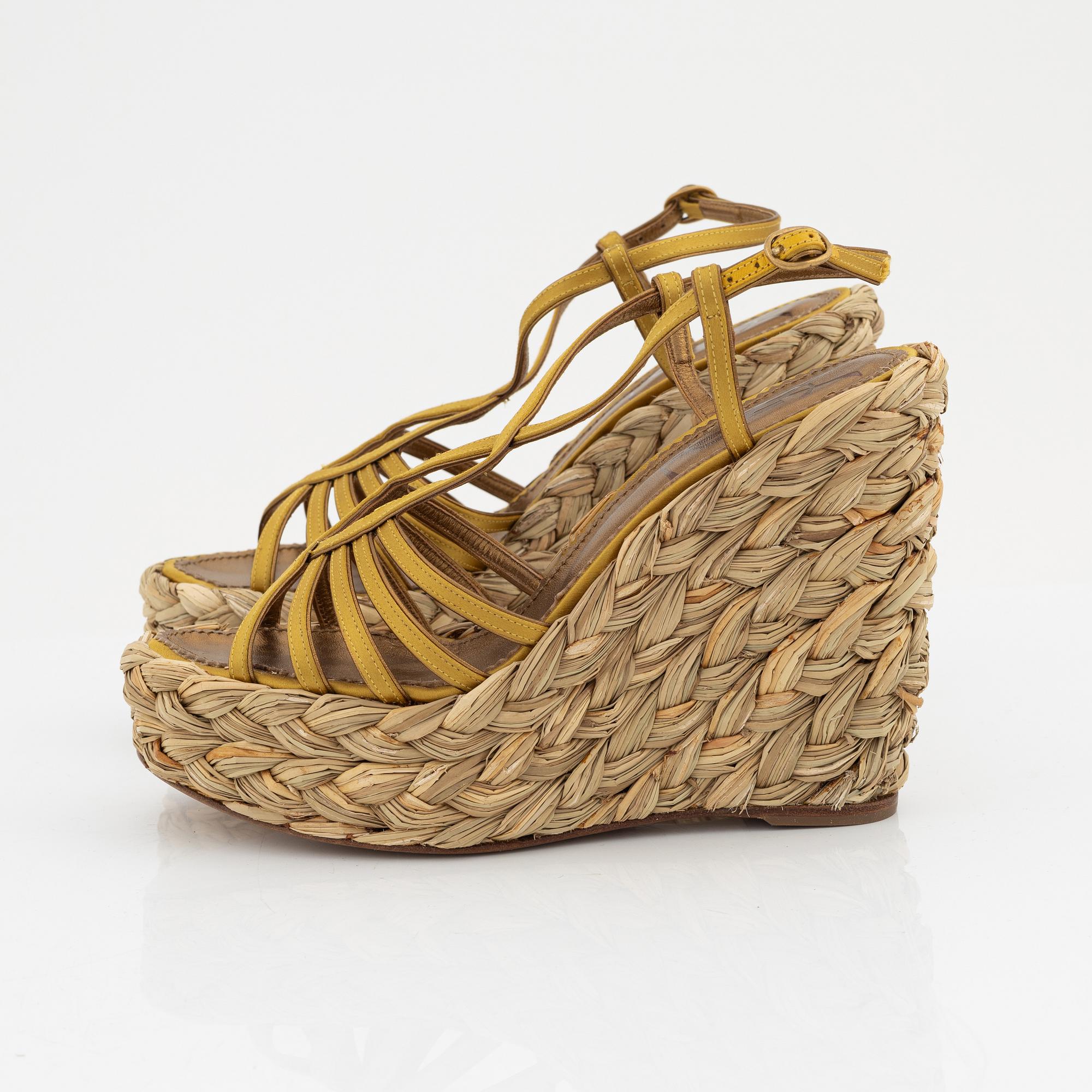 Yves Saint Laurent, a pair of wedge sandals, size 36.