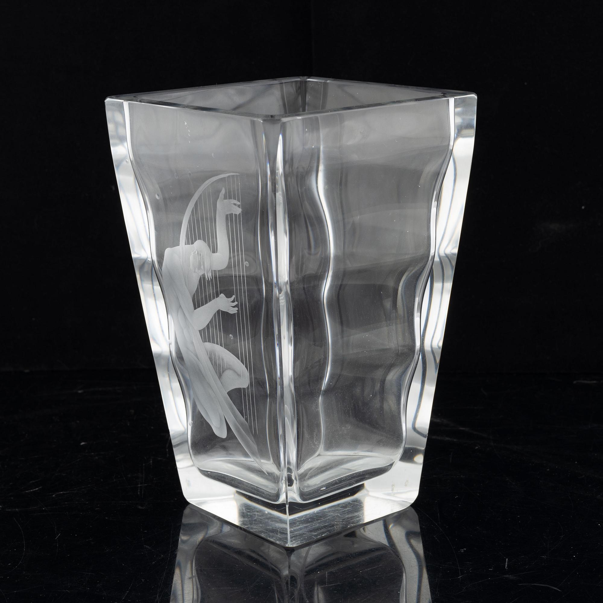 Vicke Lindstrand, a glass vase, Orrefors.