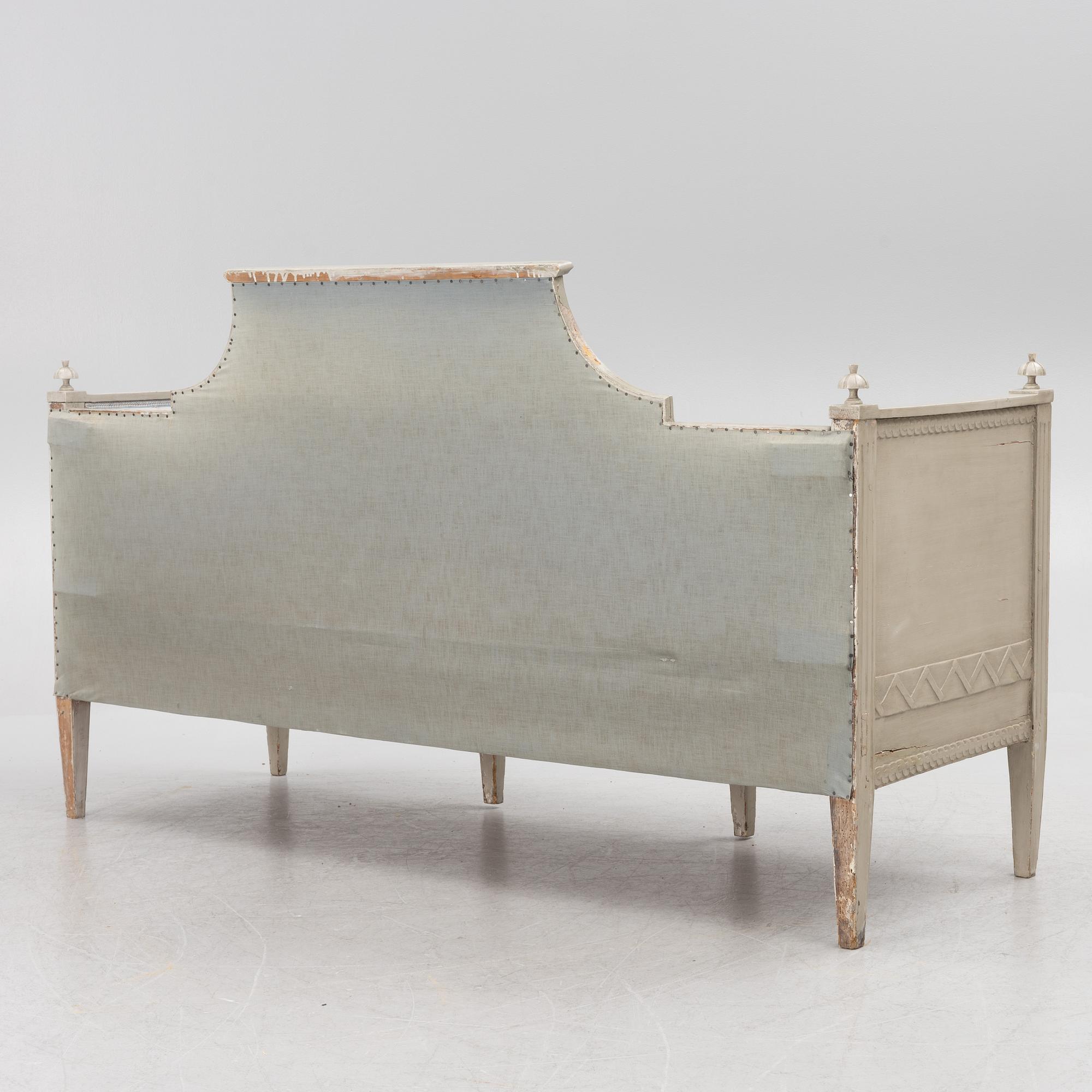 A late Gustavian sofa, 19th century.