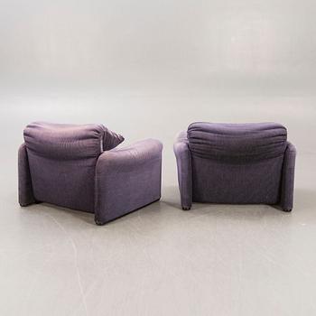 Vico Magistretti, easy chair, a pair, "Maralunga", for Cassina, later part of the 20th century.