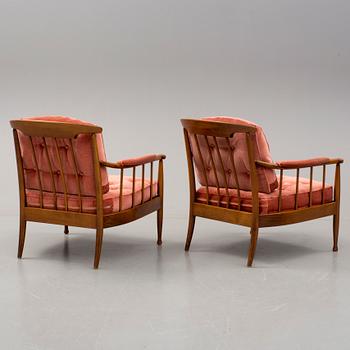 FÅTÖLJER, ett par, "Skrindan", Kerstin Hörlin-Holmquist, 1900-talets andra hälft.