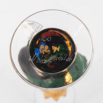 Gunnar Cyrén, snapsglas 2 st sk djävulsglas ur serien "Nobel Orrefors".