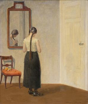 Albert Petersen, Interiör med ung kvinna.