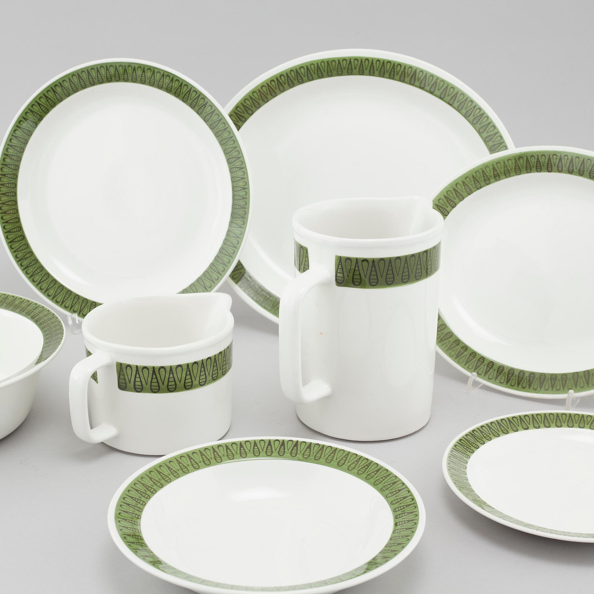 A mid 20th century "Droppar" tableware set of 23 pcs by Berit Ternell for Upsala Ekeby.