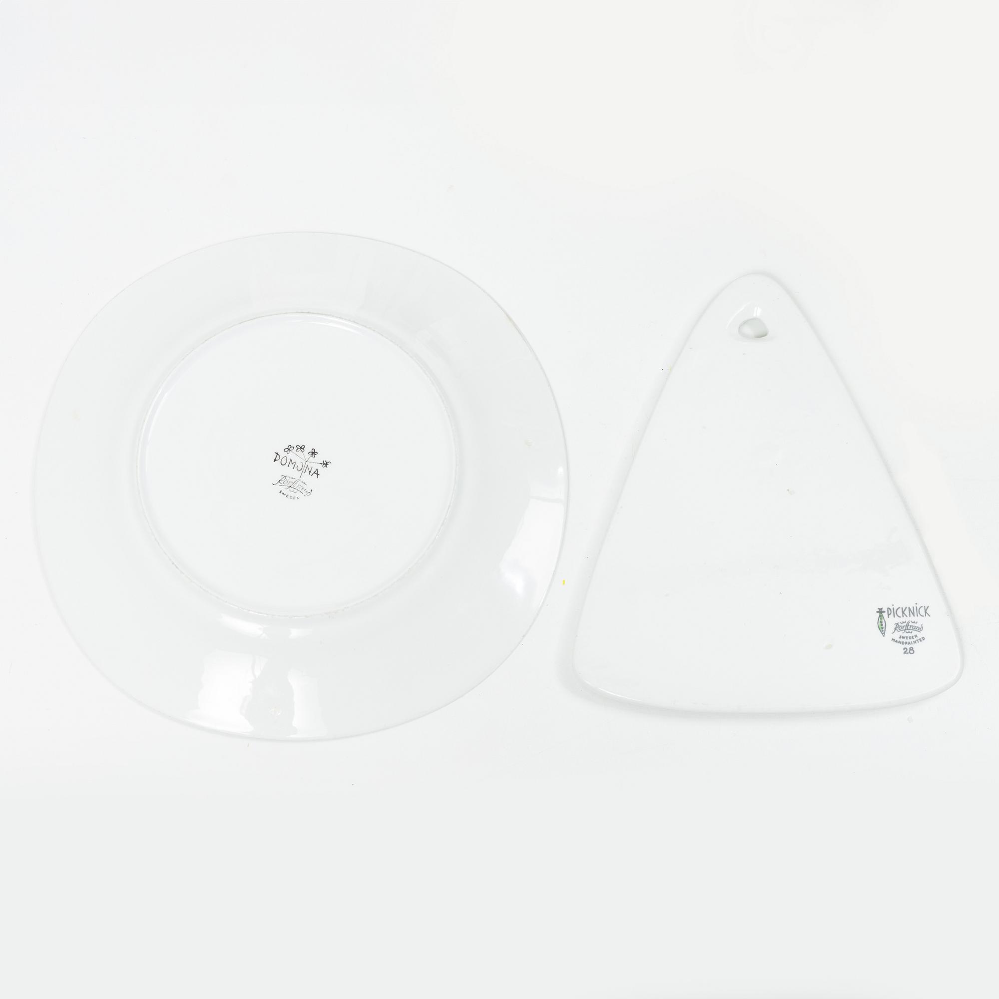 Marianne Westman, Dinner service, 73 pieces, flintware, “Picknick” and “Pomona”, Rörstrand, 1950s–60s.