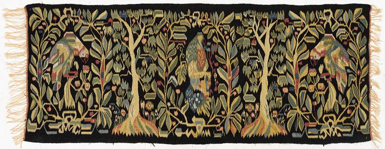 A sled cushion, Skåne, early 20th century, c. 144 x 57 cm.