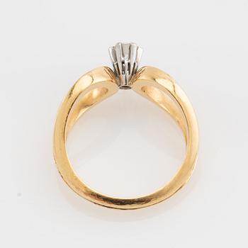 Ring, fantasy model, 18K gold with diamond.