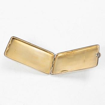 Cigarettetui, silver, Dingley Brothers, Birmingham, England, 1960-tal, samt ask, silver, Art Deco-stil, 1930-1950-tal.