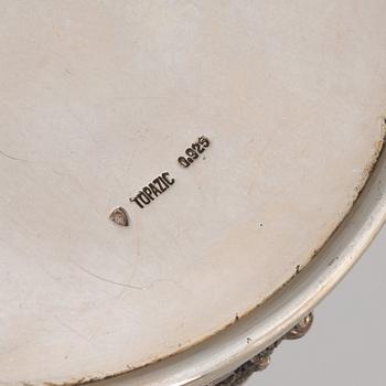 Coasters, ett par, sterlingsilver, Topazio, Portugal.