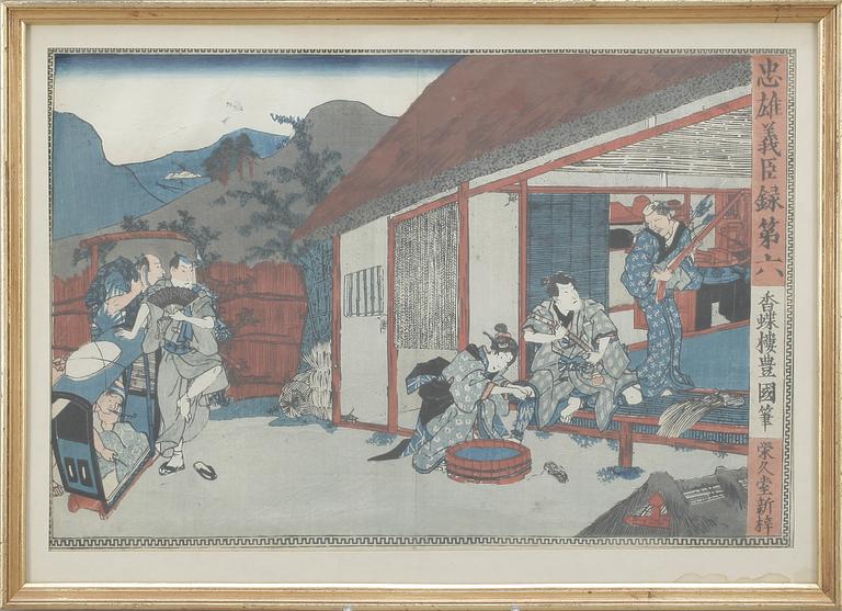 JAPANSKA TRÄSNITT, 3 st, Utagawa Kunisada samt Kuniyoshi.