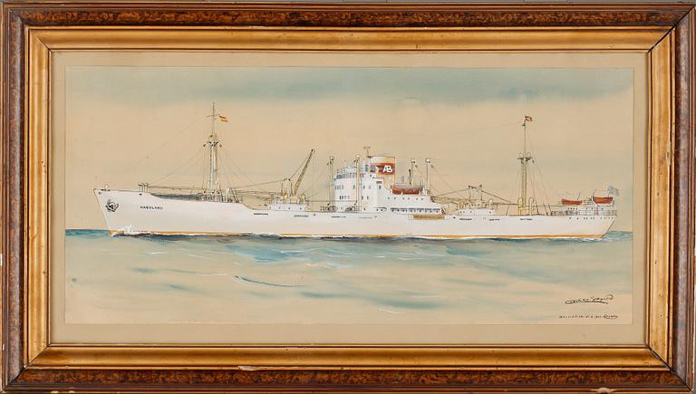 OKÄND KONSTNÄR, akvarell, signerad Clavero Sebastin och daterad 1952.