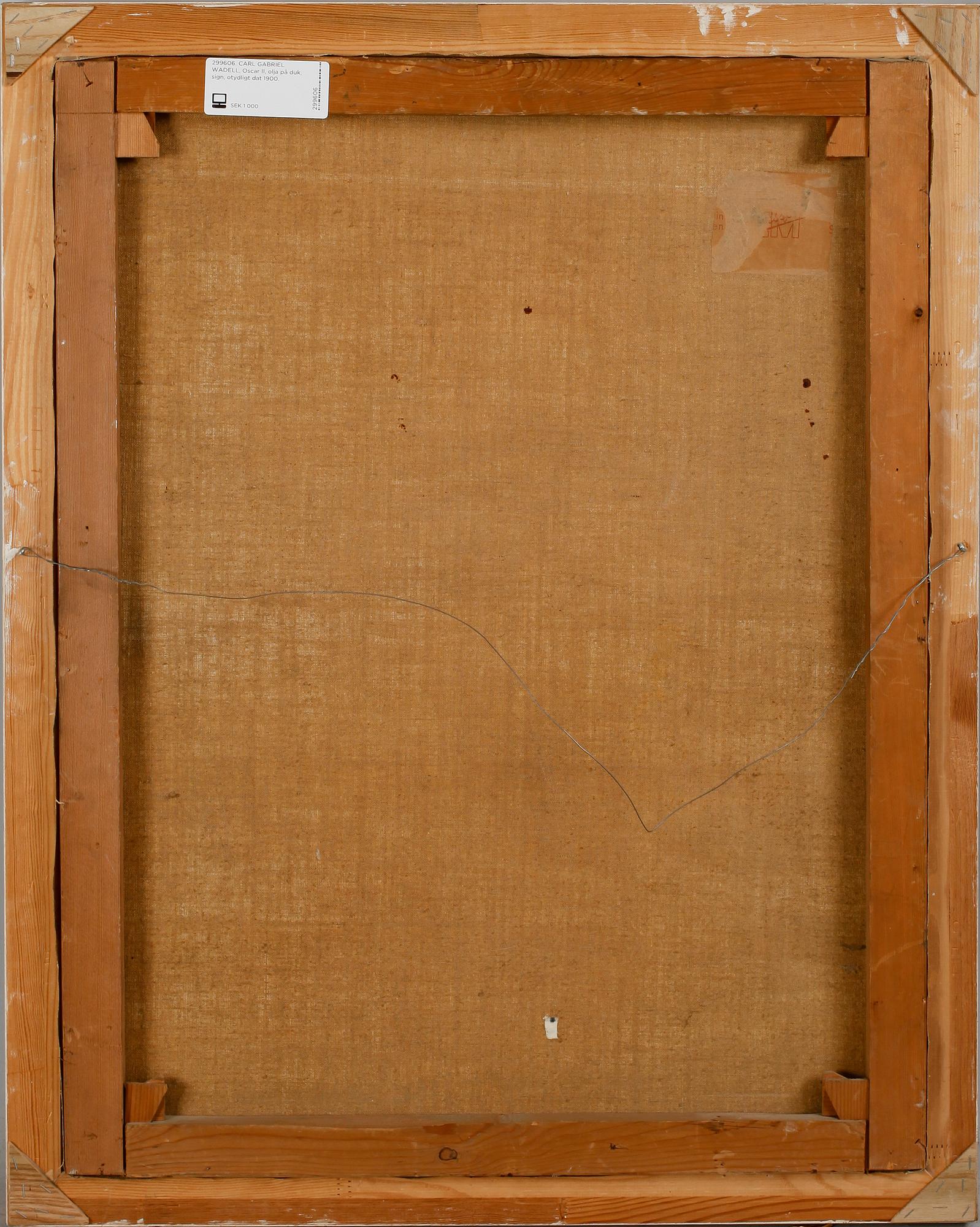 CARL GABRIEL WADELL, Oscar II, olja på duk, sign, otydligt dat 1900.