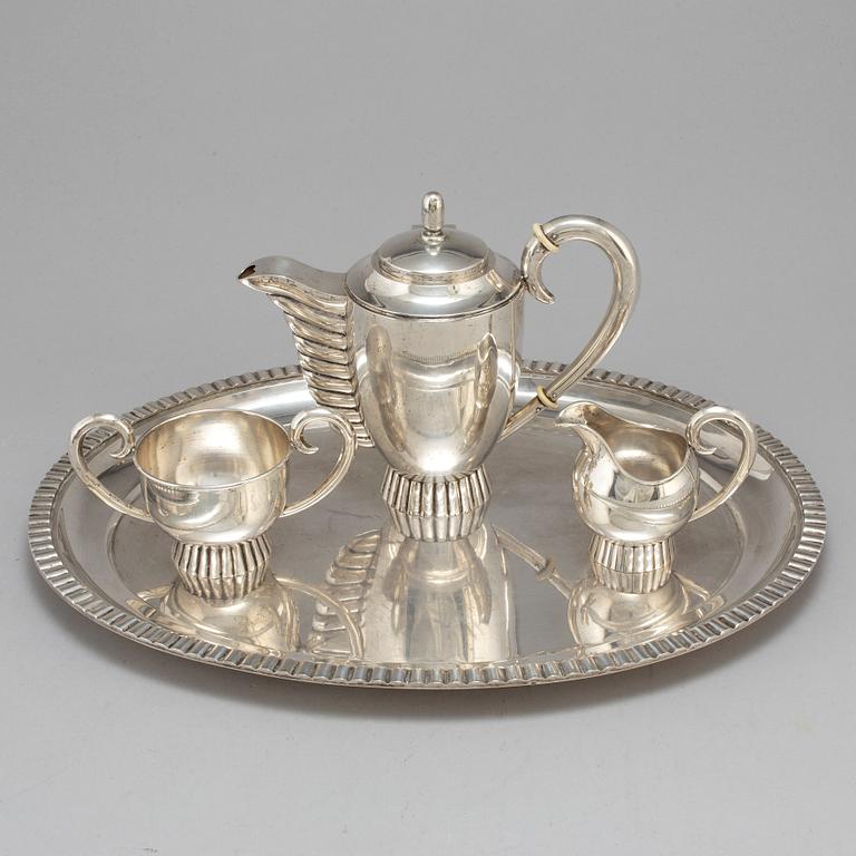 A four piece 20th century Art Deco silver coffee service.