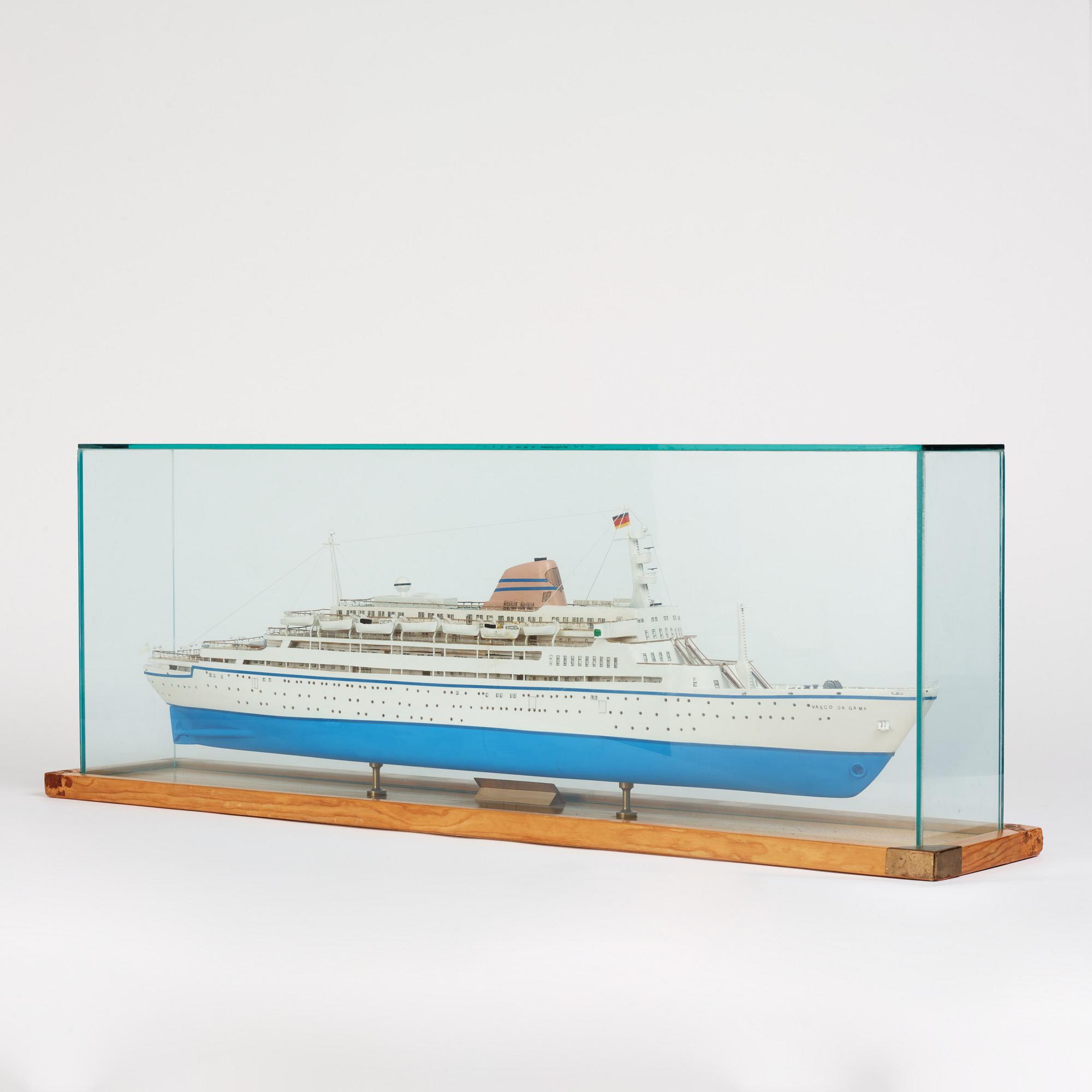 Ship model, T.S.S. Vasco da Gama, built by Gunnar Roempke in 1989.