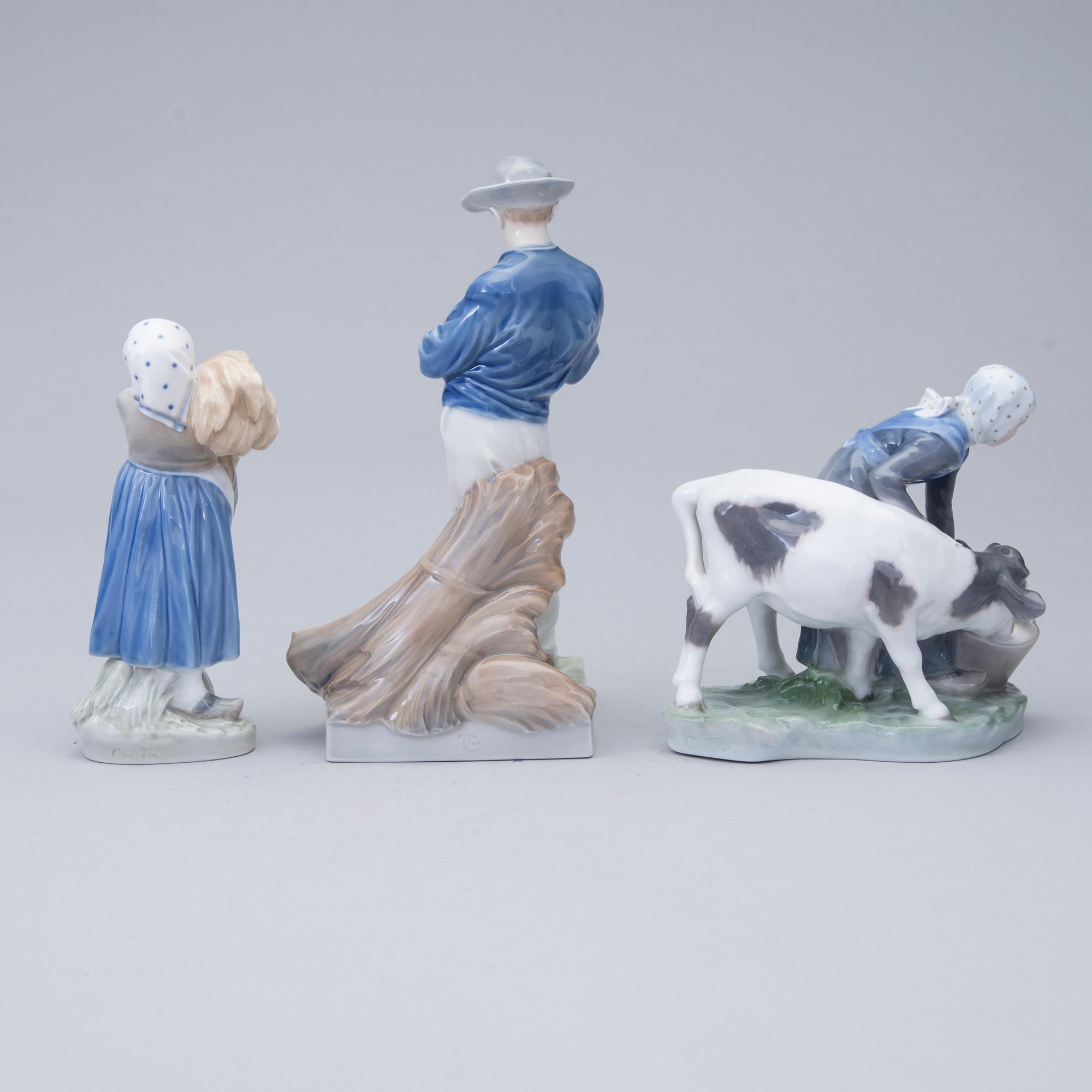 FIGURINER, 3 st, porslin, Royal Copenhagen, Danmark 1952-1979.