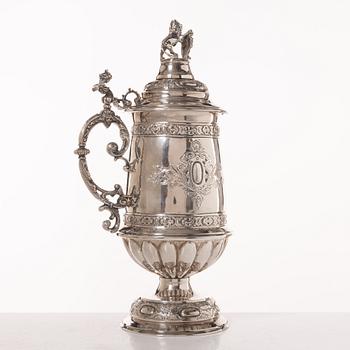 Praktkanna, sterlingsilver, nyrenässansstil, Lale Silverware & Co Ltd, Istanbul, Turkiet, 1900-tal.