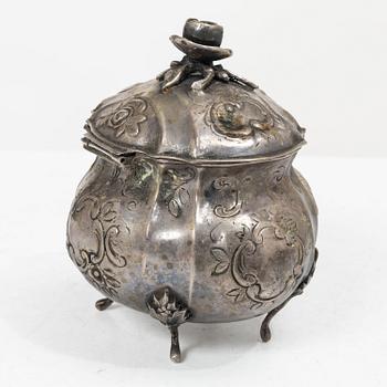 Sven Carlsson, Sugar box, silver, Rococo style, 1972.