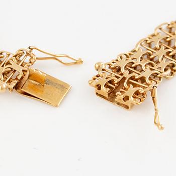 Collier, 18K guld, x-länk med hänge med snäckskalscamé.