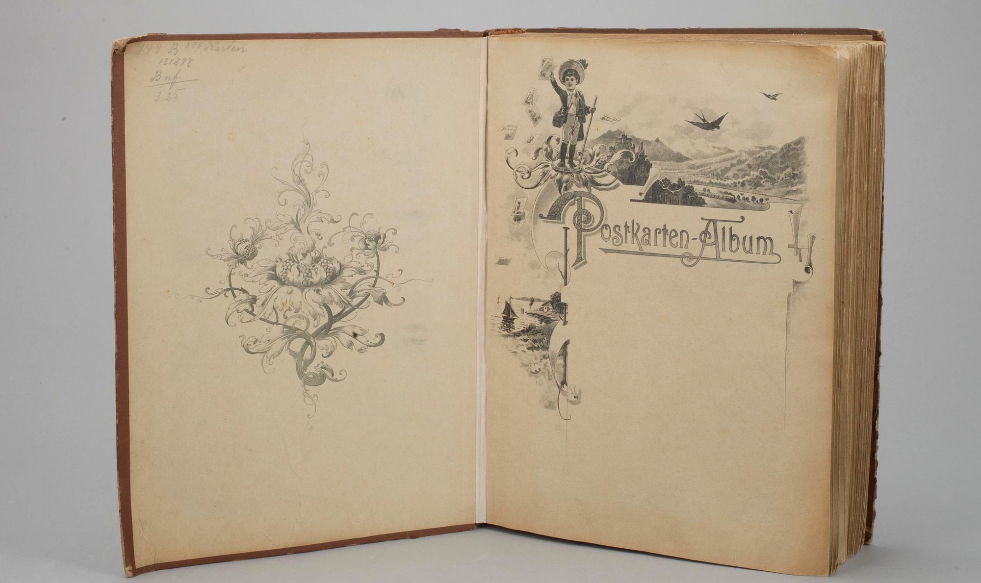 VYKORTSALBUM, 200 kort, inbundet. Helsingfors och övriga Finland, tryckta i Hamburg, 1800-talets slut - tidigt 1900-tal.
