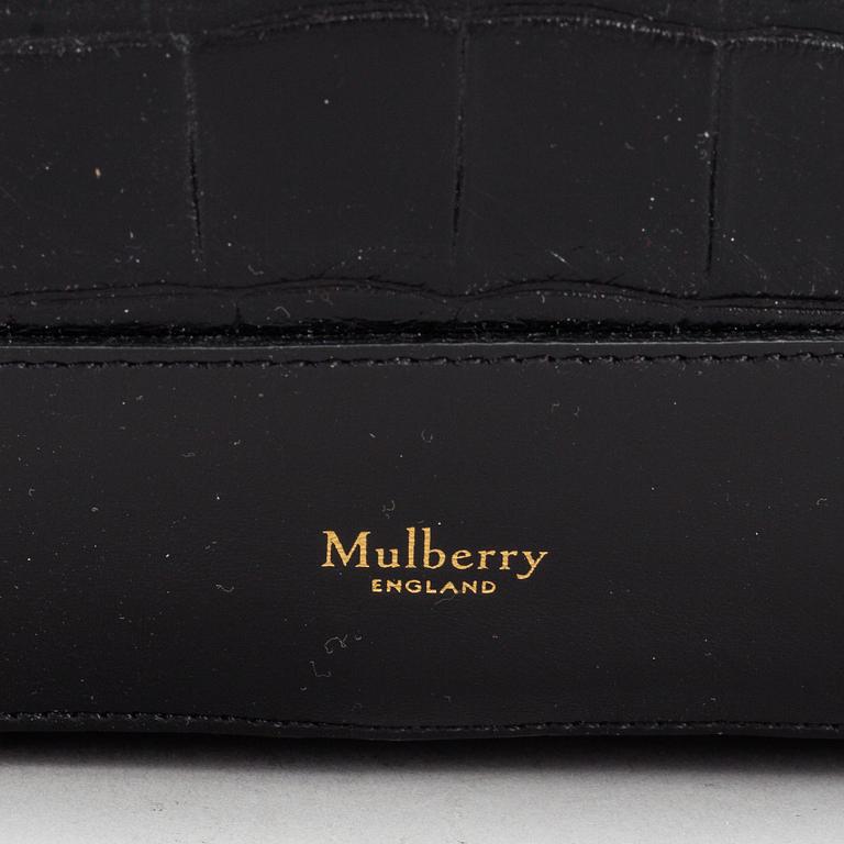 MULBERRY, a black leather 'Marloes' hobo bag.