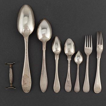 63 psc silver cutlery, Sweden 19th/20th century.