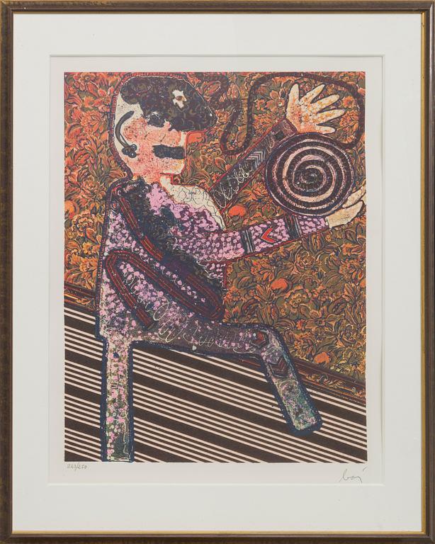 ENRICO BAJ, litograph in color, signed and numbered 243/250,