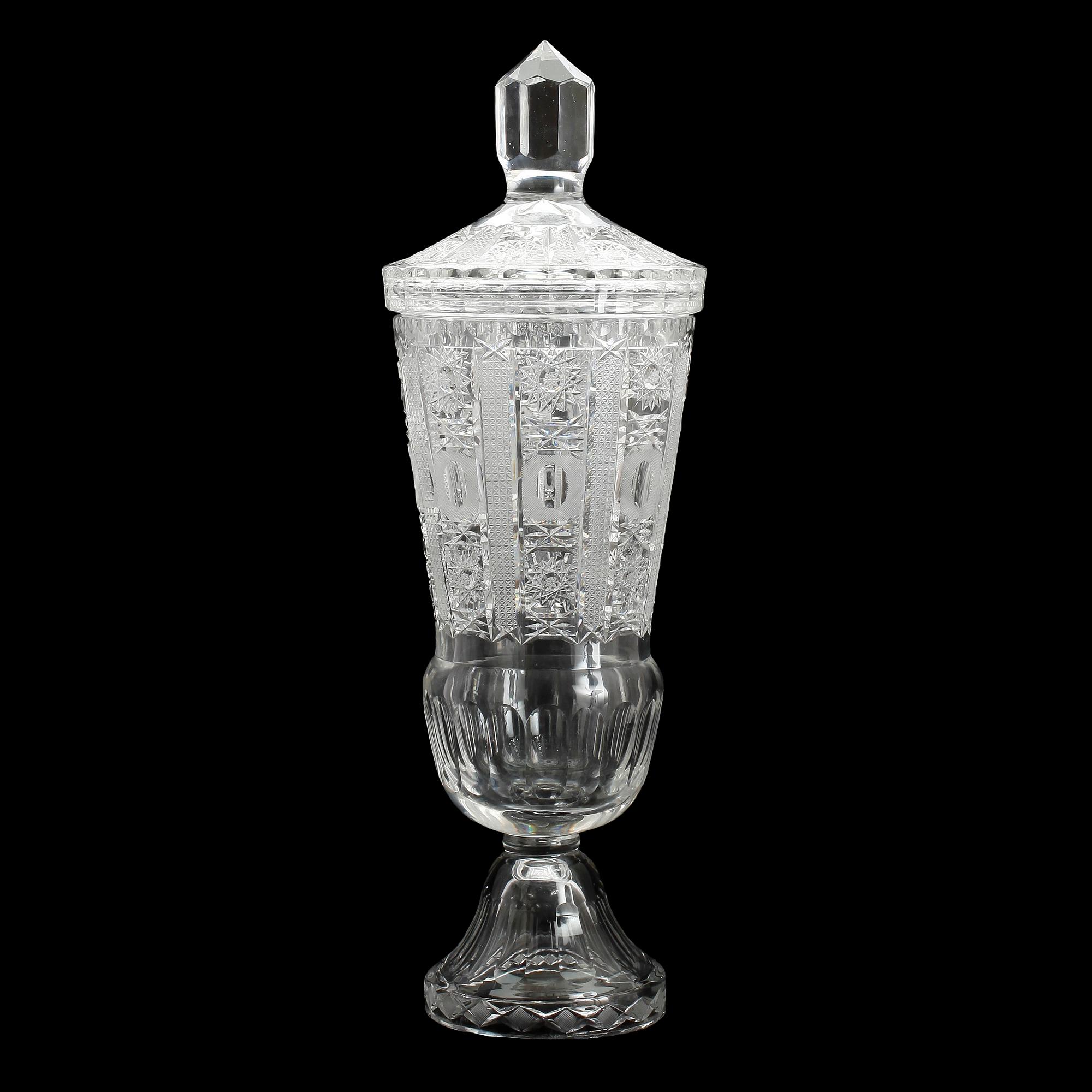 LOCKPOKAL, glas, slipad dekor, 1900-tal.