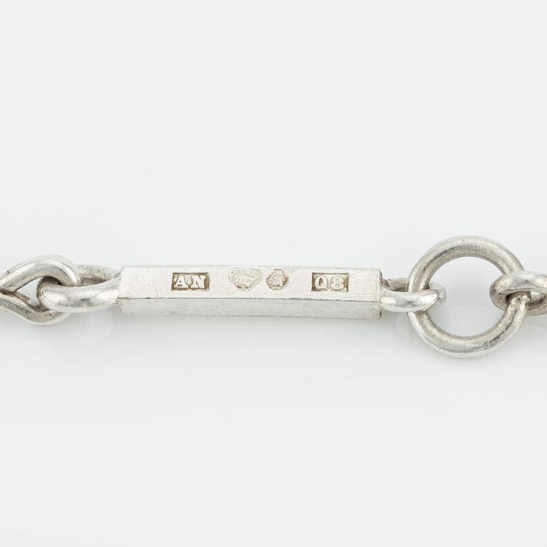 Wiwen Nilsson, collier, sterlingsilver med trappslipad bergkristall, Lund 1942.