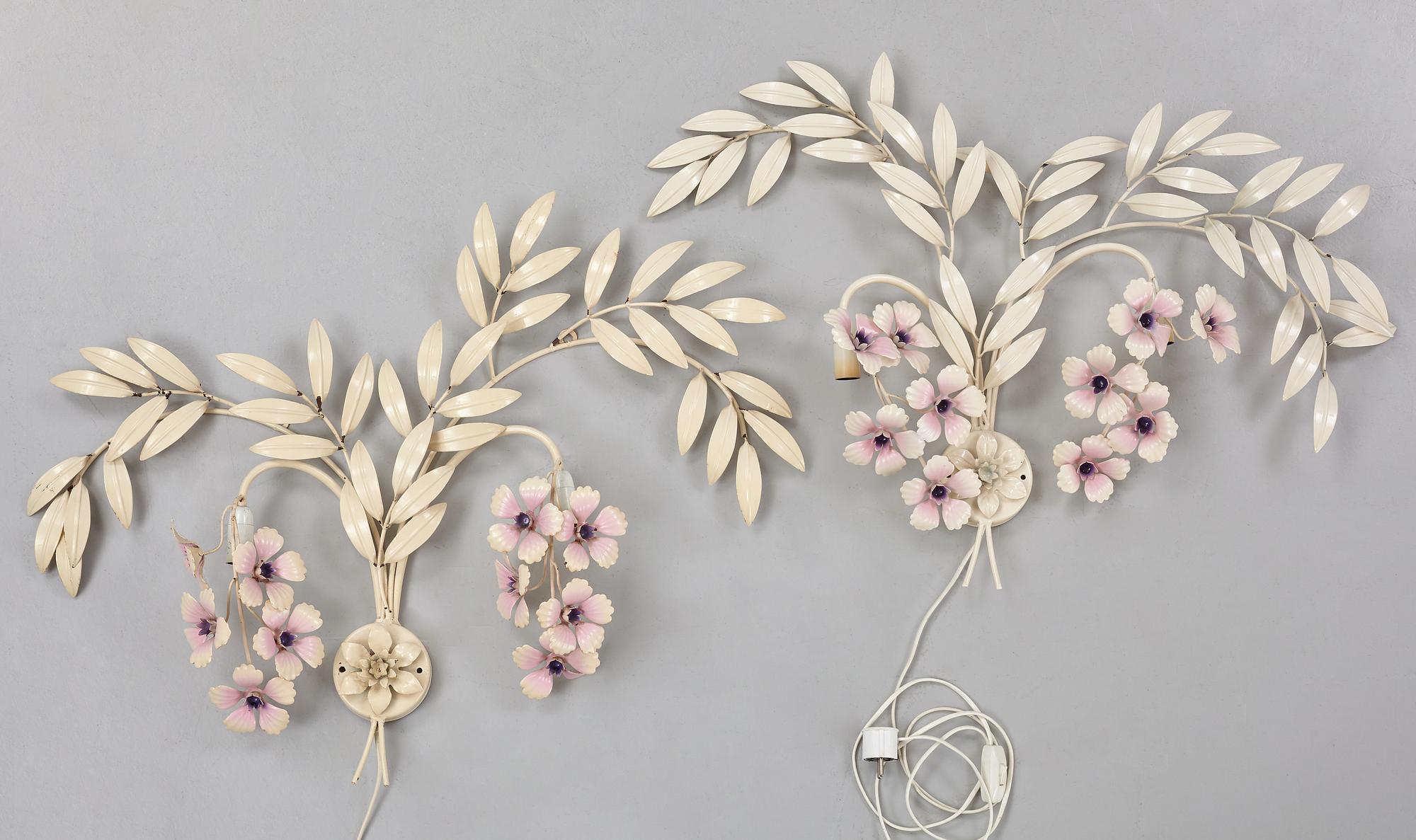 Vägglampor, ett par, troligen Italien, 1900-talets andra hälft.