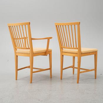 Carl Malmsten, chairs, 12 pcs "Vardags", and table, Stolab.