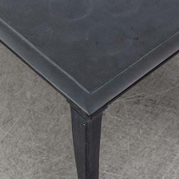 A metal Restoration Hardwood table, 21st Century.