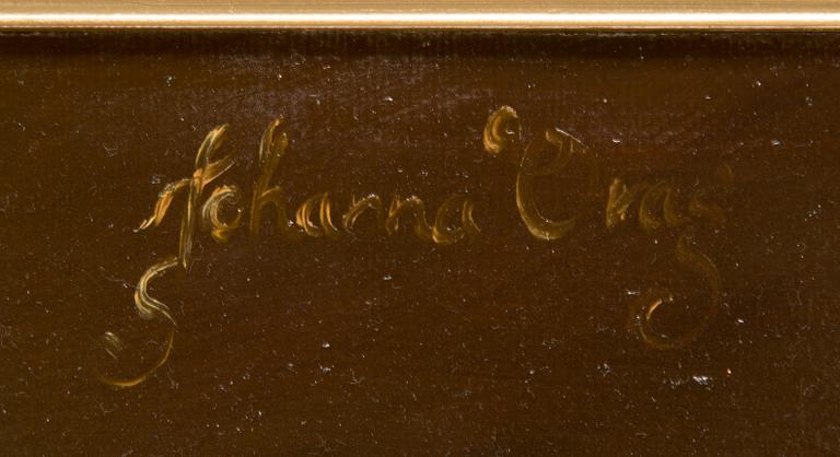 Johanna Oras, olja på duk, signerad.