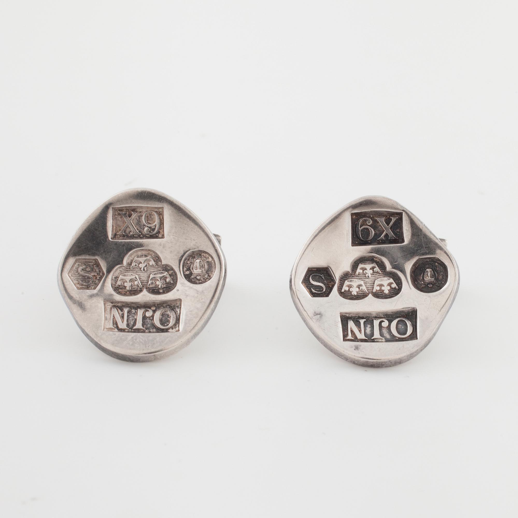 OWE JOHANSSON, Stockholm, 1972, manschettknappar.