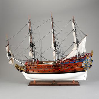 FARTYGSMODELL, 2000-tal. "La Licorne" (Enhörningen) från berättelserna om Tintin.