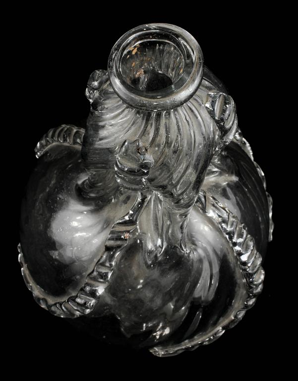 KLUCKFLASKA, glas, 1700-tal.