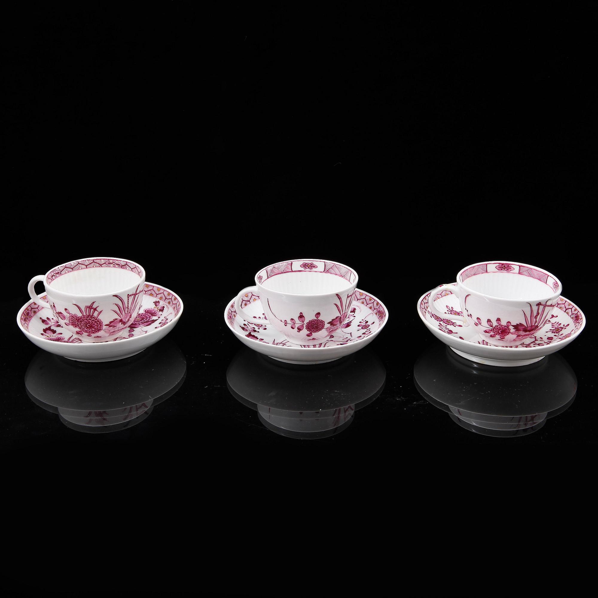 PARTI PORSLIN, 4 delar, Meissenliknande märke, 1900-tal.