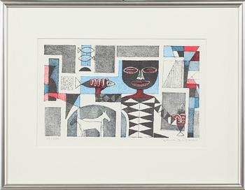 Axel Olson · AXEL OLSON, färglitografi, signerad och numrerad 63/200.