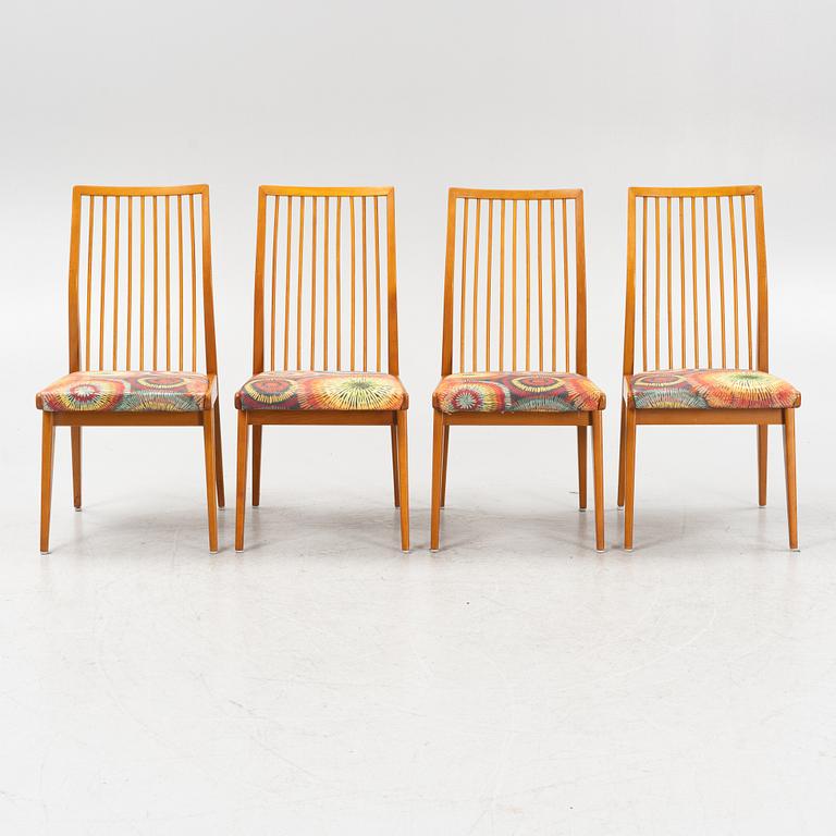 Four beech chairs, mid 20th Century.