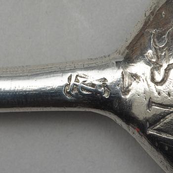 A Scandinavian 17th century spoon, possibly, unidentified makers mark.