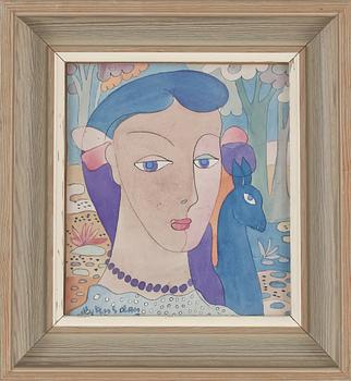 ALY BEN SALEM, gouache, signerad.