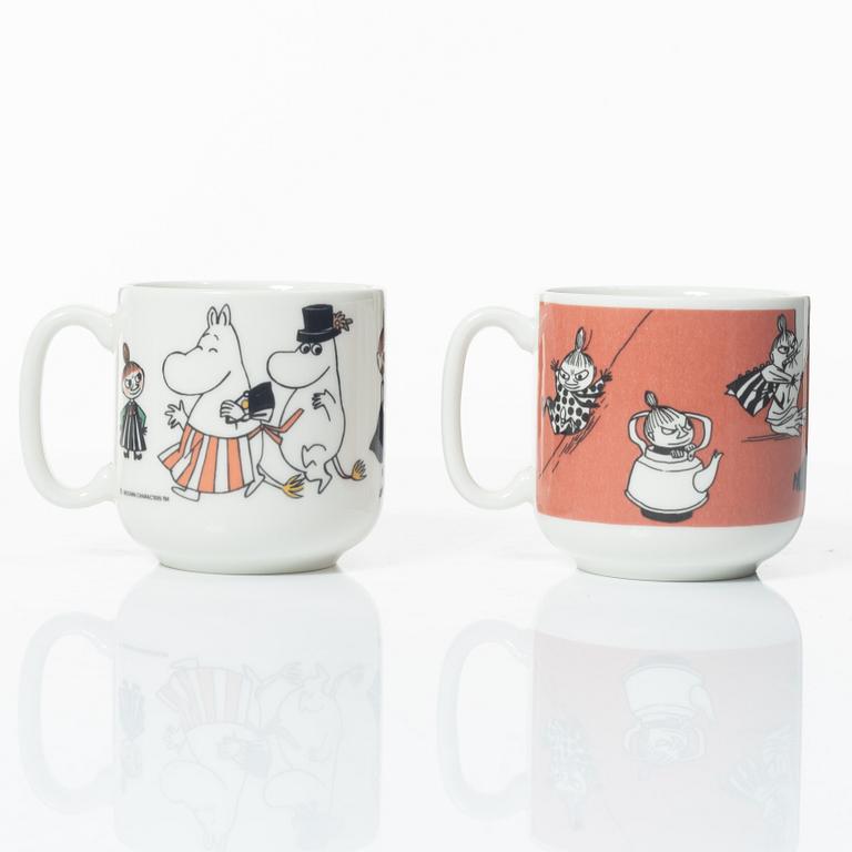 Arabia, seven Moomin mugs, Finland.