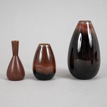 Two bowls, and five vases by Carl-Harry Stålhane, stoneware, Rörstrand.