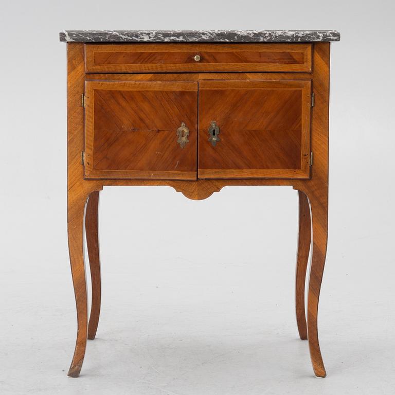 A Rococo bedside cabinet, 18th century.