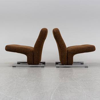 Stockum Design, a pair of 'Pamela'/'S-30' armchairs, Vemo Industri AB, launched 1973.